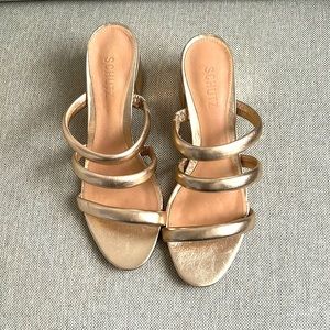 Schutz gold size 10 women heeled sandals
